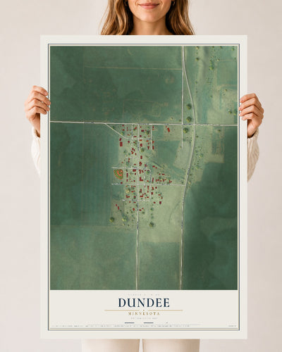 Map of Dundee, Minnesota, 24 x 36 inch unframed archival matte print