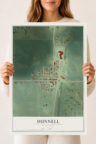 Map of Dunnell, Minnesota, 18 x 24 inch unframed archival matte print