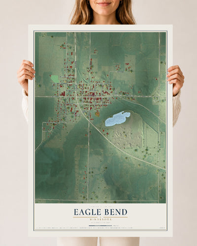 Map of Eagle Bend, Minnesota, 24 x 36 inch unframed archival matte print