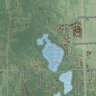 Second close-up of the map of East Bethel, Minnesota print showing more streets and buildings