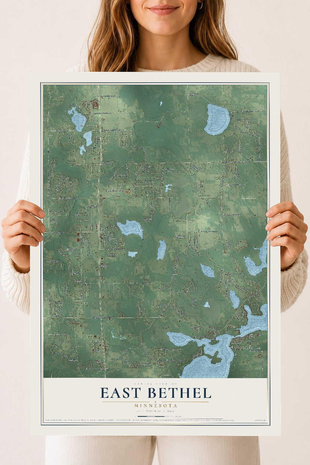 Map of East Bethel, Minnesota, 18 x 24 inch unframed archival matte print