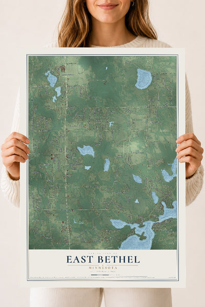 Map of East Bethel, Minnesota, 18 x 24 inch unframed archival matte print