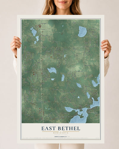 Map of East Bethel, Minnesota, 24 x 36 inch unframed archival matte print