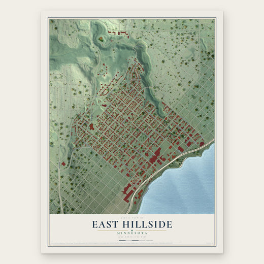 East Hillside, Minnesota map print, the full design
