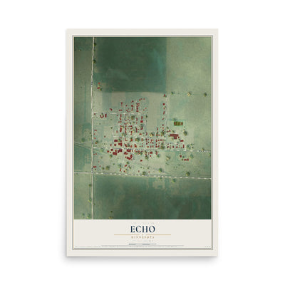 Map of Echo, Minnesota, 12 x 18 inch unframed archival matte print
