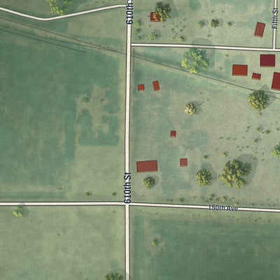 Second close-up of the map of Echo, Minnesota print showing more streets and buildings