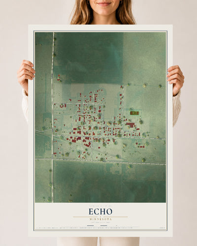 Map of Echo, Minnesota, 24 x 36 inch unframed archival matte print