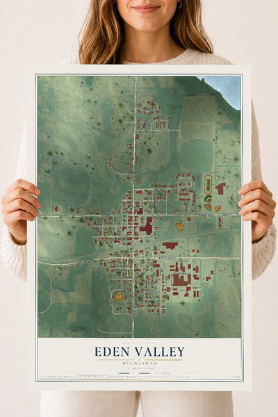 Map of Eden Valley, Minnesota, 18 x 24 inch unframed archival matte print