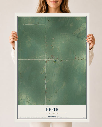 Map of Effie, Minnesota, 24 x 36 inch unframed archival matte print
