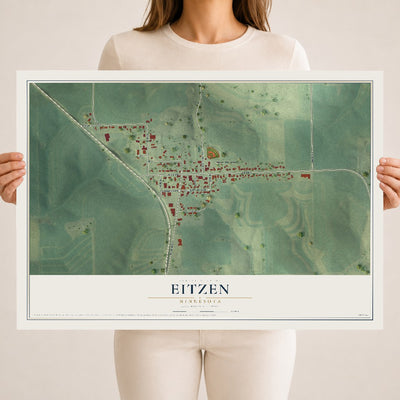 Map of Eitzen, Minnesota, 18 x 24 inch unframed archival matte print