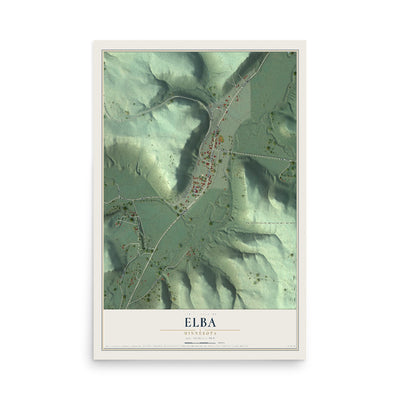 Map of Elba, Minnesota, 12 x 18 inch unframed archival matte print