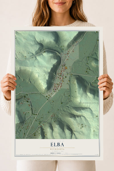 Map of Elba, Minnesota, 18 x 24 inch unframed archival matte print