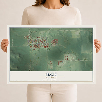 Map of Elgin, Minnesota, 12 x 18 inch unframed archival matte print