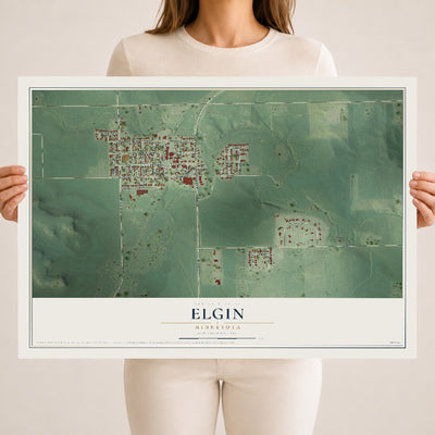 Map of Elgin, Minnesota, 18 x 24 inch unframed archival matte print