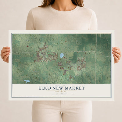Map of Elko New Market, Minnesota, 12 x 18 inch unframed archival matte print