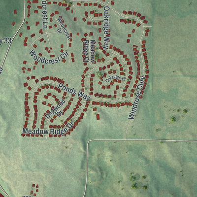 Second close-up of the map of Elko New Market, Minnesota print showing more streets and buildings