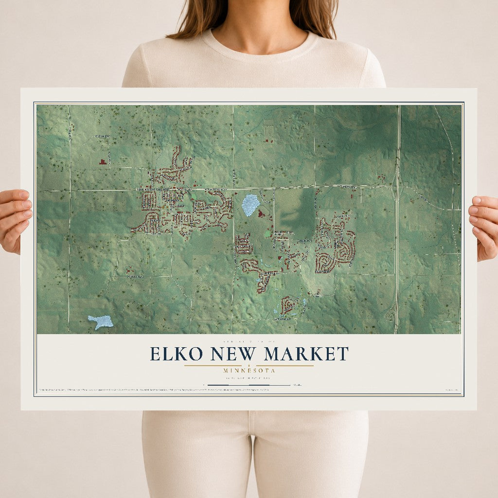 Map of Elko New Market, Minnesota, 18 x 24 inch unframed archival matte print