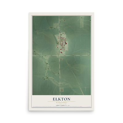Map of Elkton, Minnesota, 12 x 18 inch unframed archival matte print