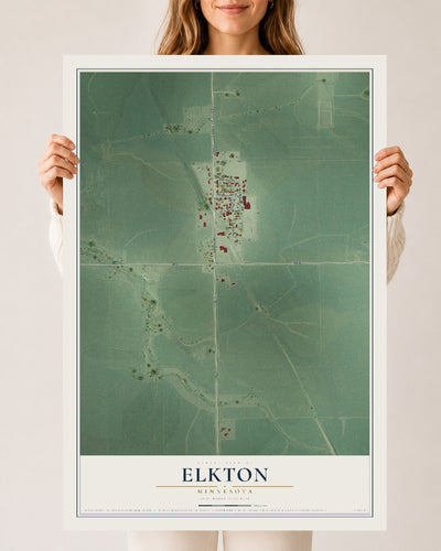 Map of Elkton, Minnesota, 24 x 36 inch unframed archival matte print