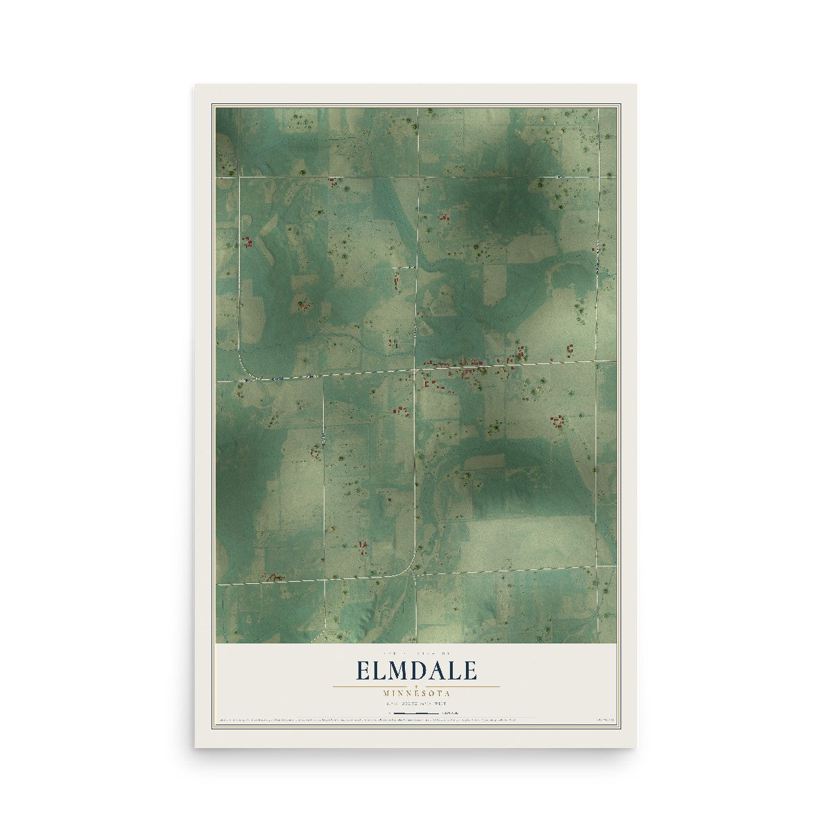 Map of Elmdale, Minnesota, 12 x 18 inch unframed archival matte print