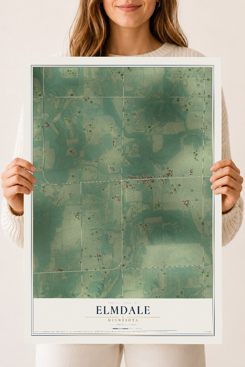 Map of Elmdale, Minnesota, 18 x 24 inch unframed archival matte print