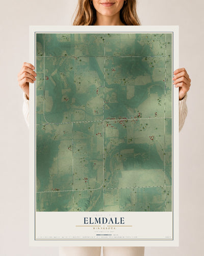 Map of Elmdale, Minnesota, 24 x 36 inch unframed archival matte print