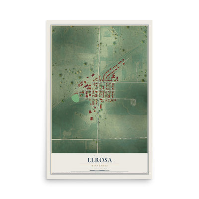 Map of Elrosa, Minnesota, 12 x 18 inch unframed archival matte print