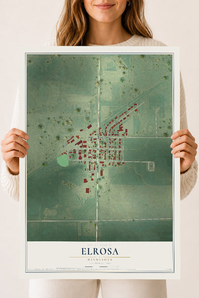 Map of Elrosa, Minnesota, 18 x 24 inch unframed archival matte print