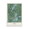 Map of Emily, Minnesota, 12 x 18 inch unframed archival matte print