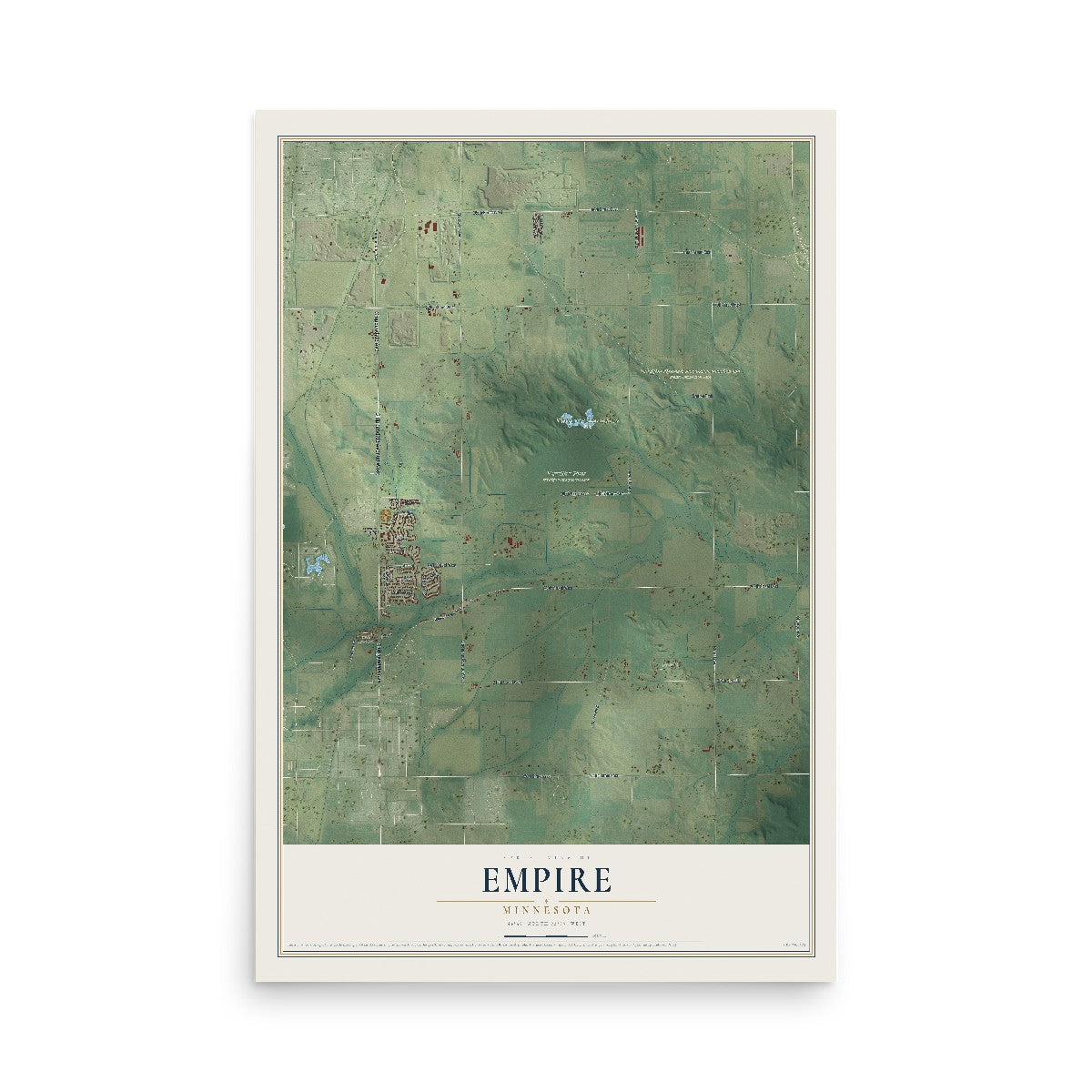 Map of Empire, Minnesota, 12 x 18 inch unframed archival matte print