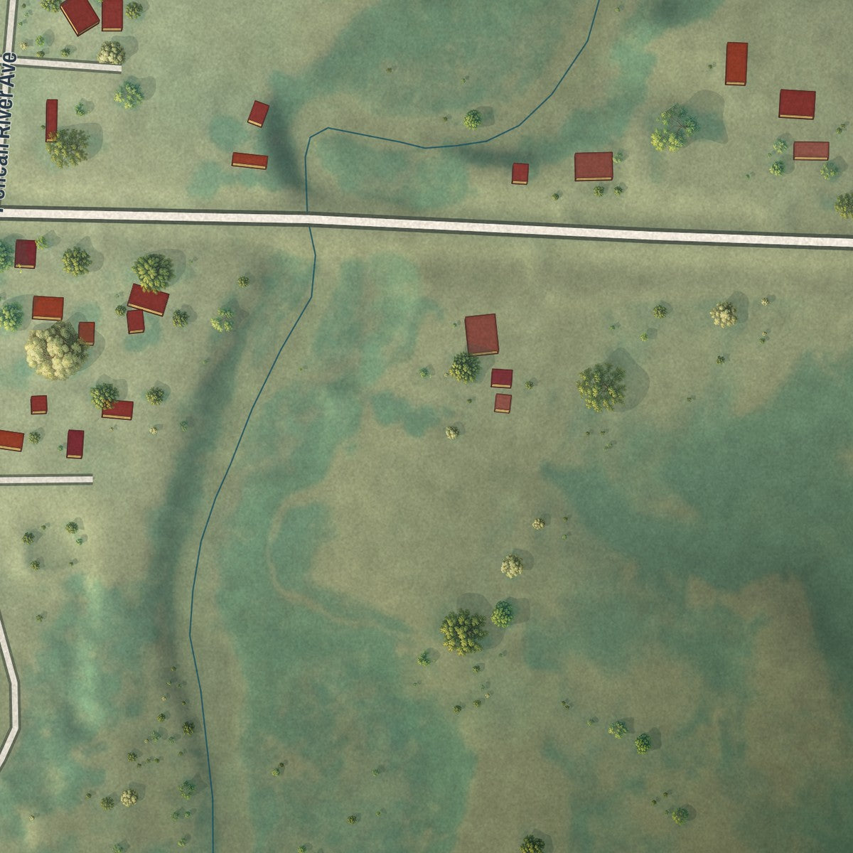 Second close-up of the map of Erhard, Minnesota print showing more streets and buildings