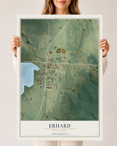 Map of Erhard, Minnesota, 24 x 36 inch unframed archival matte print