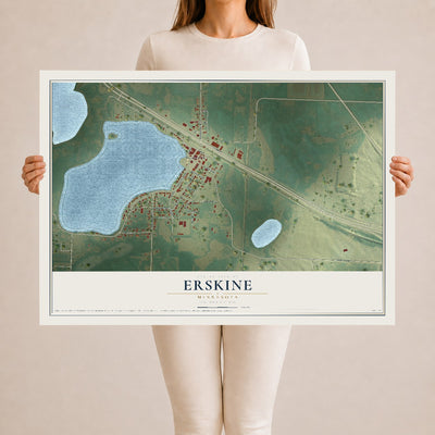 Map of Erskine, Minnesota, 24 x 36 inch unframed archival matte print