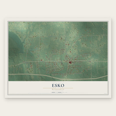 Esko, Minnesota map print, the full design