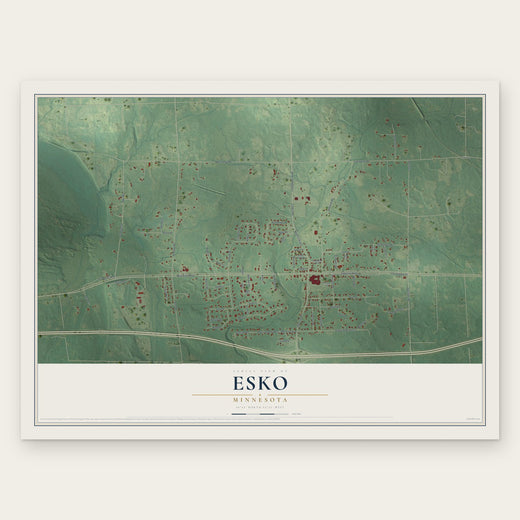 Esko, Minnesota map print, the full design
