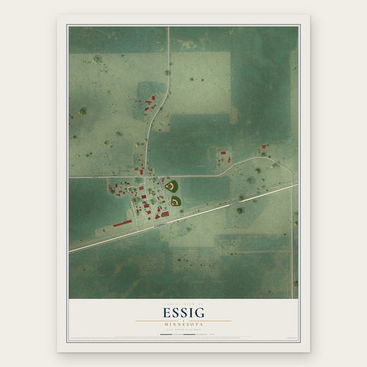 Essig, Minnesota map print, the full design