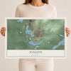 Map of Eveleth, Minnesota, 12 x 18 inch unframed archival matte print
