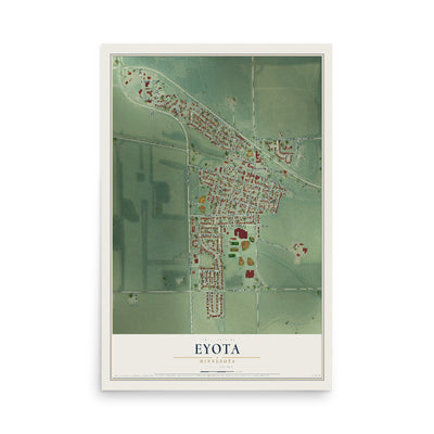 Map of Eyota, Minnesota, 12 x 18 inch unframed archival matte print