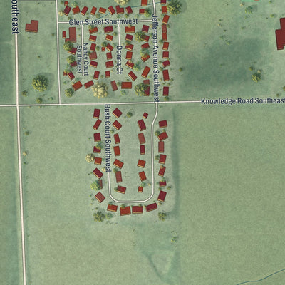 Second close-up of the map of Eyota, Minnesota print showing more streets and buildings