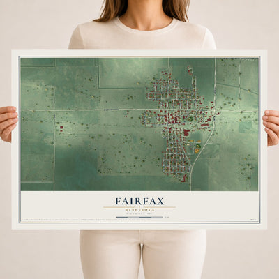 Map of Fairfax, Minnesota, 18 x 24 inch unframed archival matte print