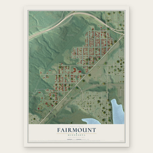 Fairmount, Minnesota map print, the full design