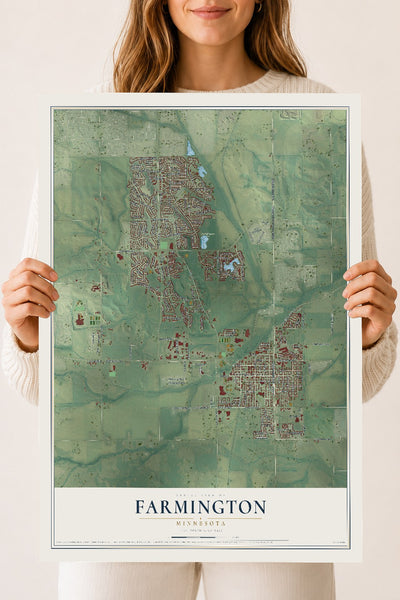 Map of Farmington, Minnesota, 18 x 24 inch unframed archival matte print