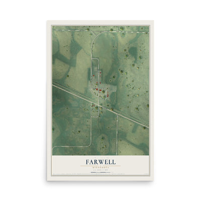 Map of Farwell, Minnesota, 12 x 18 inch unframed archival matte print