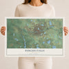 Map of Fergus Falls, Minnesota, 12 x 18 inch unframed archival matte print
