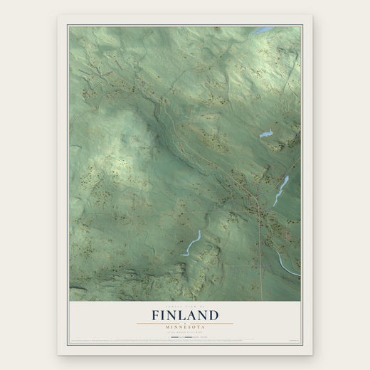 Finland, Minnesota map print, the full design