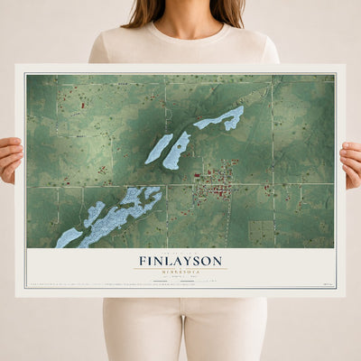 Map of Finlayson, Minnesota, 18 x 24 inch unframed archival matte print