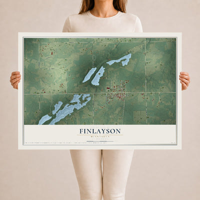 Map of Finlayson, Minnesota, 24 x 36 inch unframed archival matte print