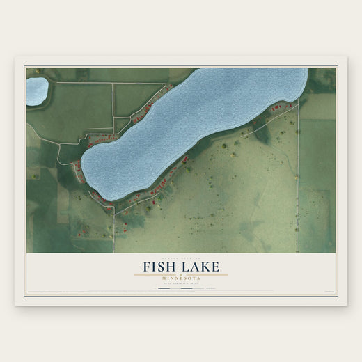 Fish Lake, Minnesota map print, the full design