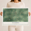 Map of Flensburg, Minnesota, 12 x 18 inch unframed archival matte print