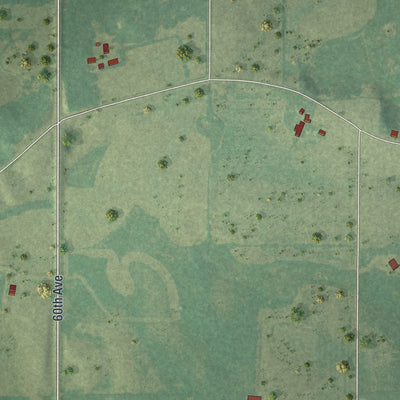 Second close-up of the map of Flensburg, Minnesota print showing more streets and buildings